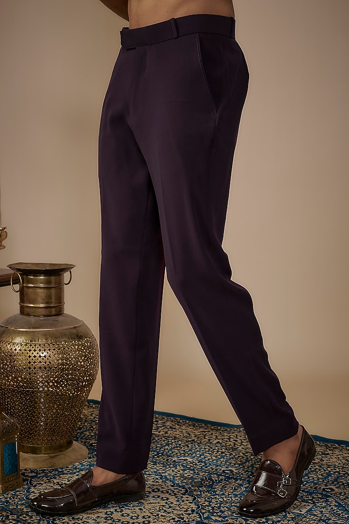 Wine Suiting Hand Work Wedding Bandhgala Set by Nero by Shaifali & Satya at Pernia's Pop Up Shop