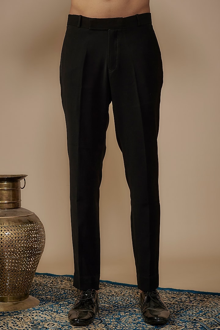 Black Suiting Hand Work Tuxedo Set by Nero by Shaifali & Satya at Pernia's Pop Up Shop