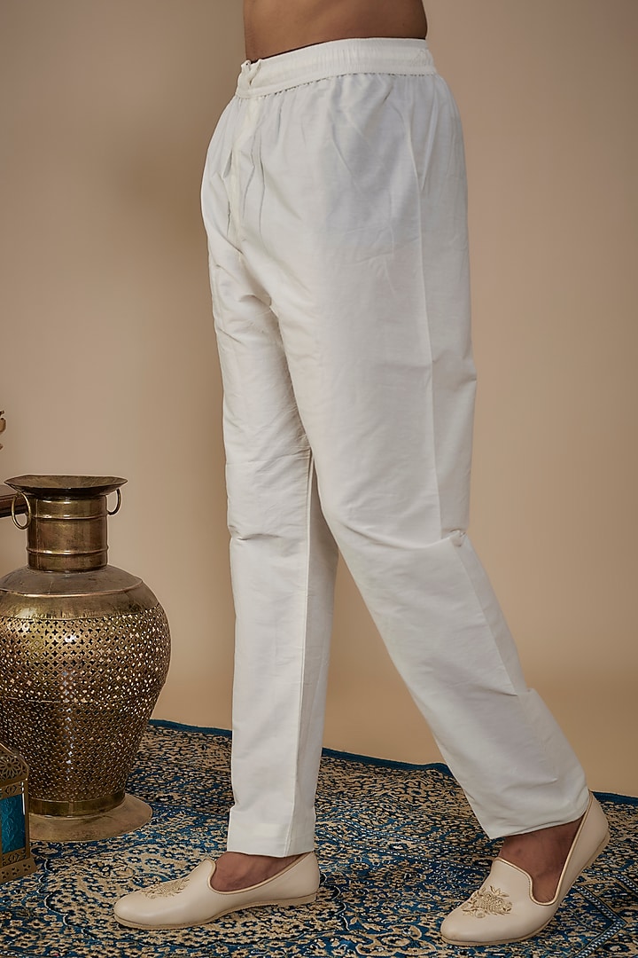 Ivory Silk Hand Work Groom Sherwani Set by Nero by Shaifali & Satya at Pernia's Pop Up Shop