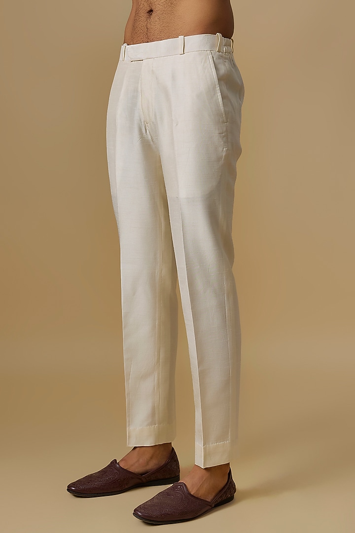 Ivory Silk Machine Embroidered Open Jacket Set by Nero by Shaifali & Satya at Pernia's Pop Up Shop