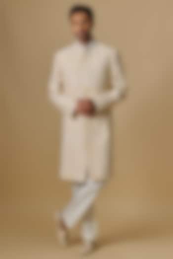 Ivory Lucknowi Threadwork Sherwani Set by Nero By Shaifali & Satya