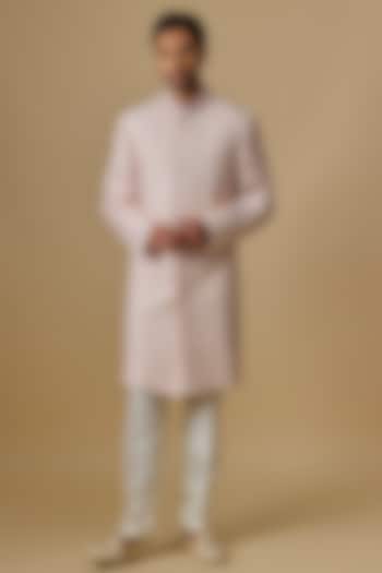 Pink Lucknowi Zardosi Handwork Sherwani Set by Nero By Shaifali & Satya