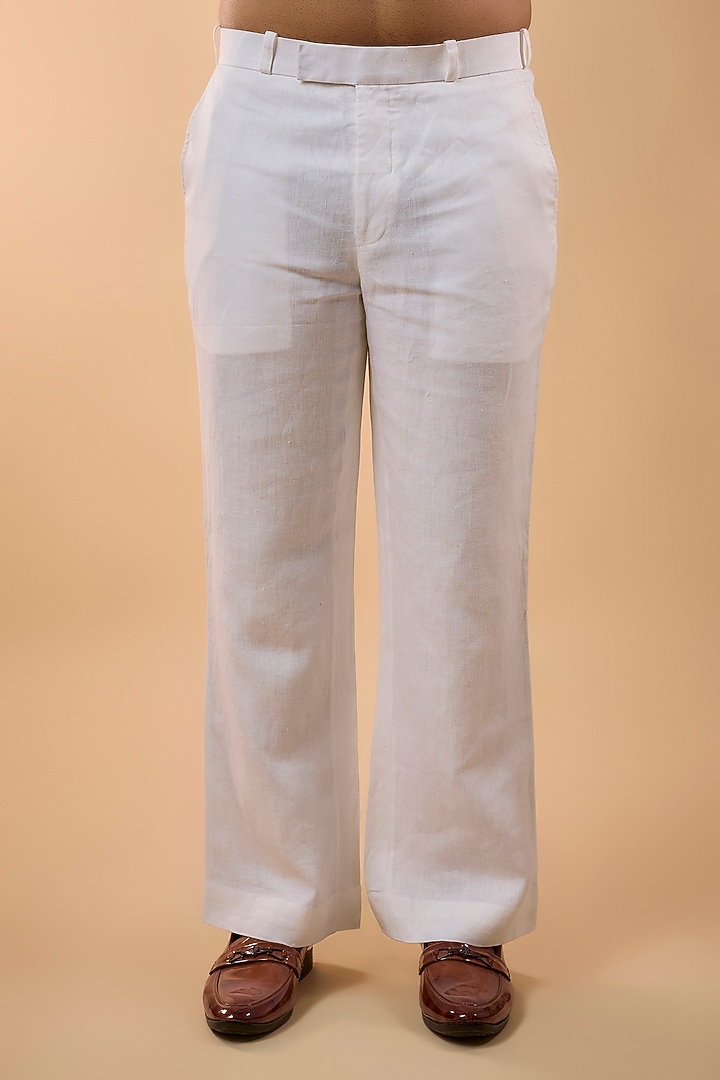 Light Blue Linen Thread Work Bundi Jacket Set by Nero by Shaifali & Satya at Pernia's Pop Up Shop
