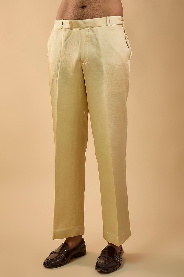 Beige Silk Cutdana Handwork Open Jacket Set by Nero by Shaifali & Satya at Pernia's Pop Up Shop