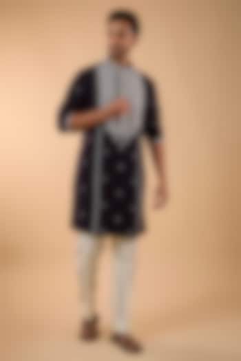 Wine Boomario Fabric Mirror Work Kurta Set by Nero by Shaifali & Satya at Pernia's Pop Up Shop