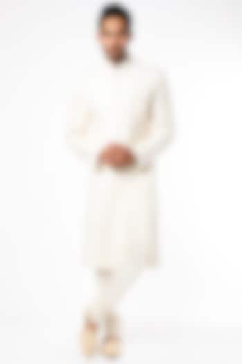 Off-White Embroidered Wedding Sherwani Set by Nero by Shaifali & Satya at Pernia's Pop Up Shop