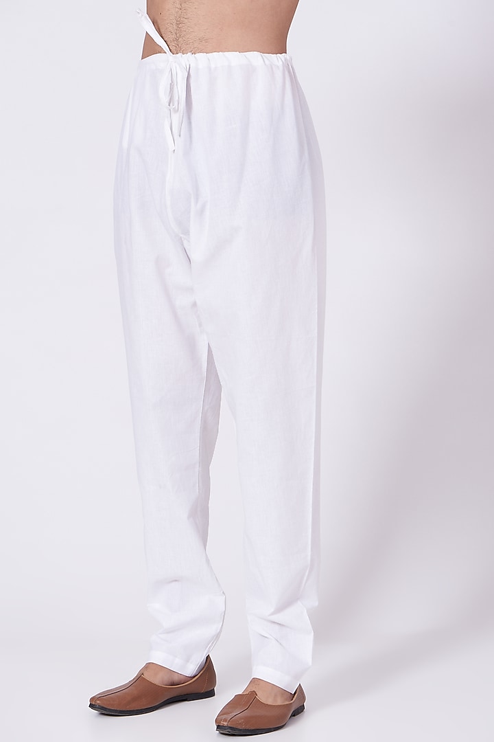 White Kurta Set With Black Bundi Jacket by Nero by Shaifali & Satya at Pernia's Pop Up Shop