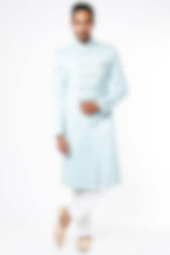 Ice Mint Suiting Sherwani Set by Nero by Shaifali & Satya