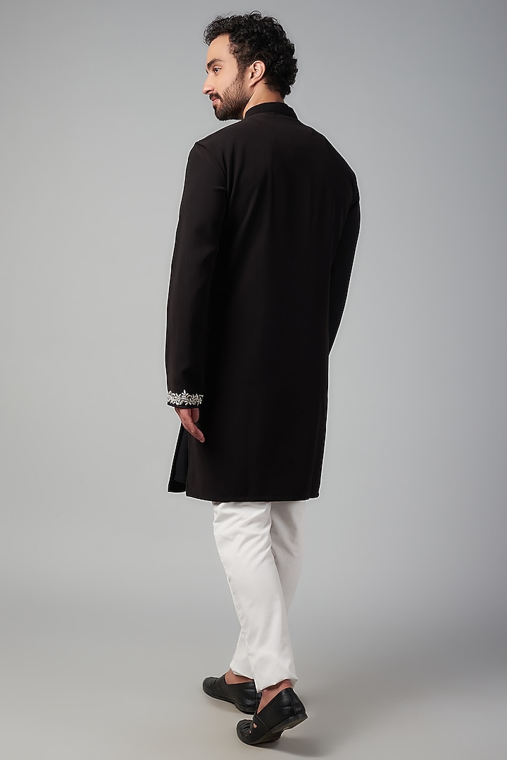 Black Boomario Embroidered Kurta Set by Nero by Shaifali & Satya at Pernia's Pop Up Shop