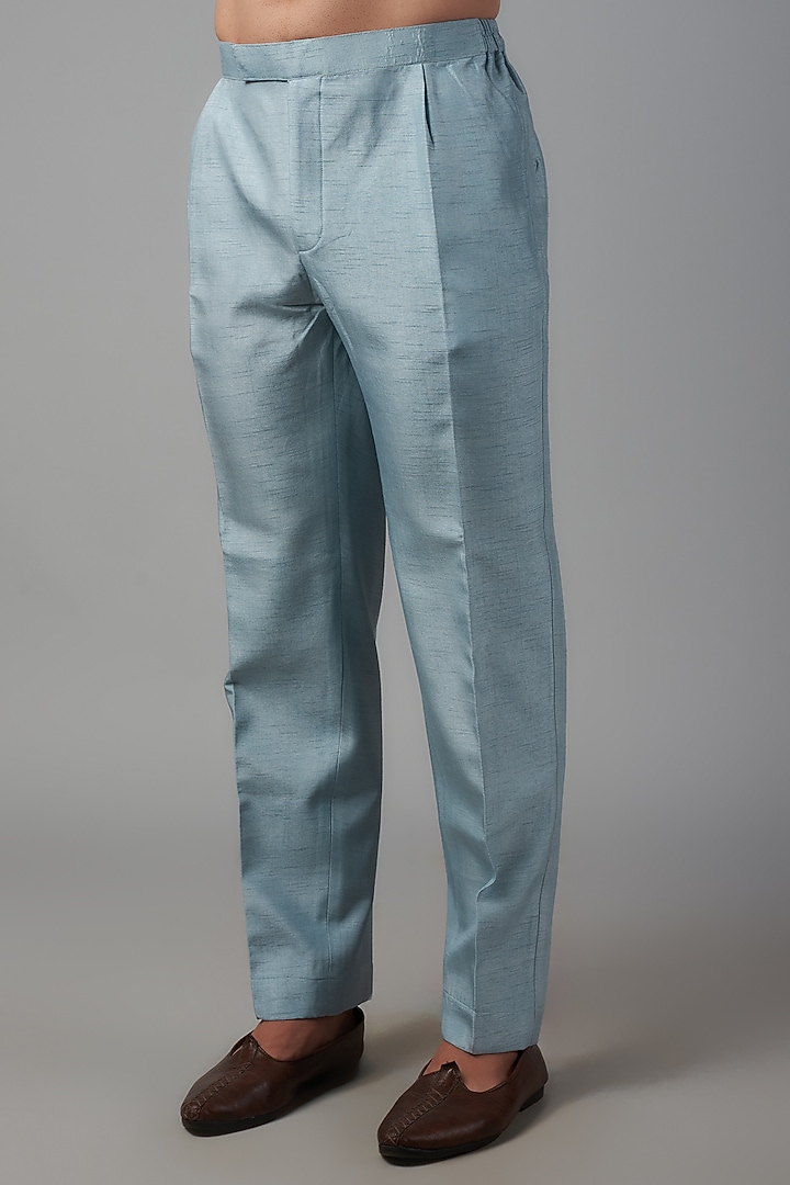 Grey Linen Thread Embroidered Wedding Indowestern Set by Nero by Shaifali & Satya at Pernia's Pop Up Shop
