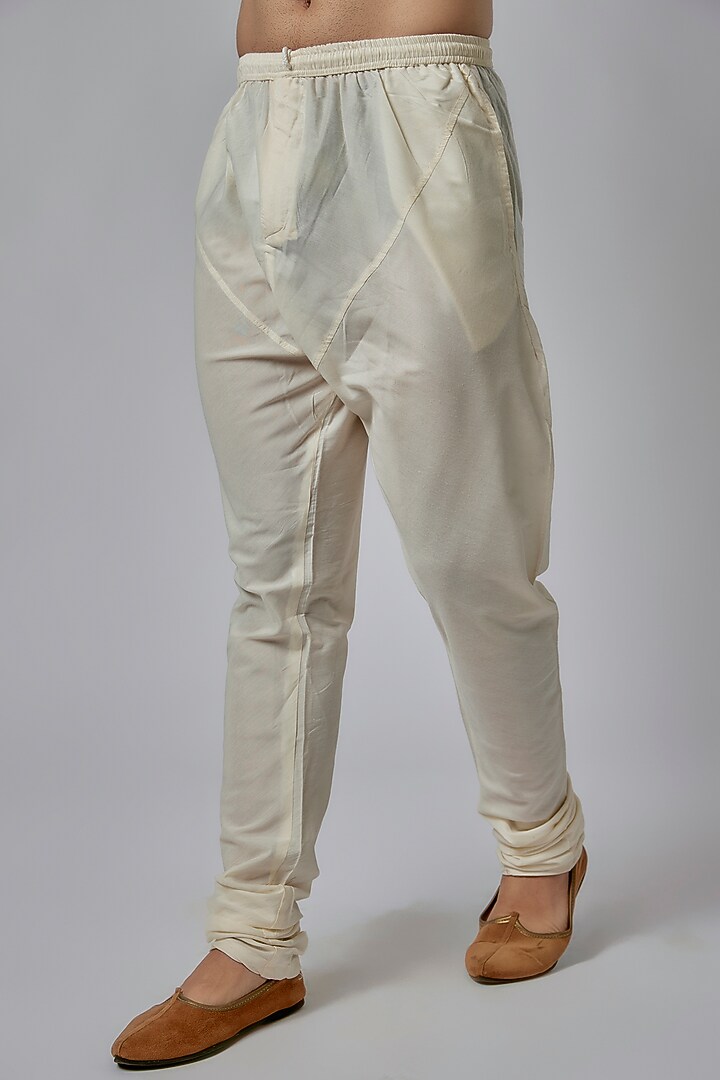 Ivory Dupion Silk Thread Embroidered Groom Sherwani Set by Nero by Shaifali & Satya at Pernia's Pop Up Shop