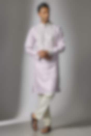 Purple Silk Mirror Work Kurta Set by Nero by Shaifali & Satya
