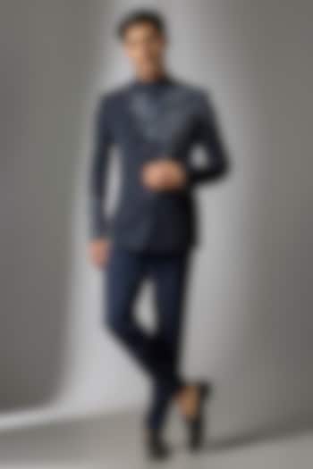 Blue Boomario Handwork Jodhpuri Set by Nero by Shaifali & Satya