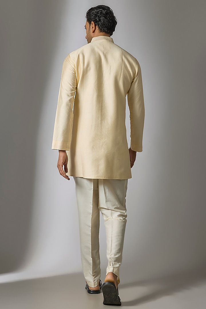Ivory Silk Handwork Kurta Set by Nero by Shaifali & Satya at Pernia's Pop Up Shop