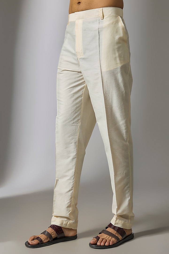 Ivory Silk Handwork Kurta Set by Nero by Shaifali & Satya at Pernia's Pop Up Shop