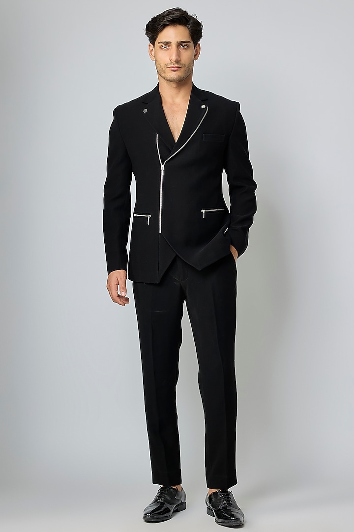 Black Boomario Jacket by Nero By Shaifali & Satya at Pernia's Pop Up Shop