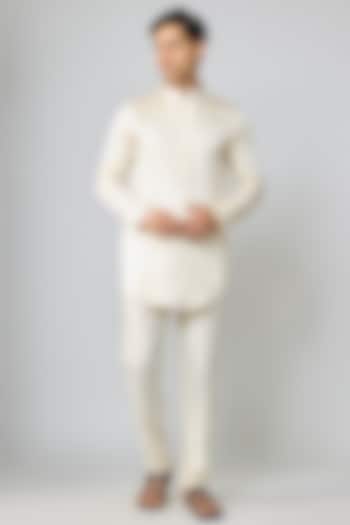 Ivory Silk Cutdana Embroidered Kurta Set by Nero By Shaifali & Satya at Pernia's Pop Up Shop