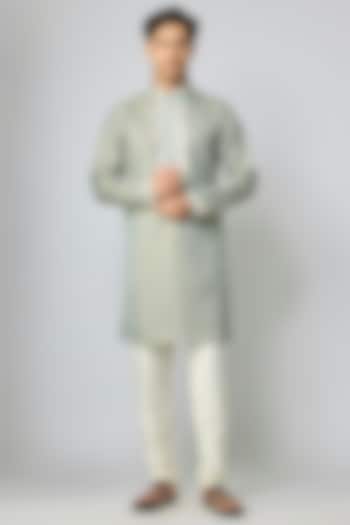 Green Tissue silk Gota Patti Handwork Kurta Set by Nero By Shaifali & Satya at Pernia's Pop Up Shop