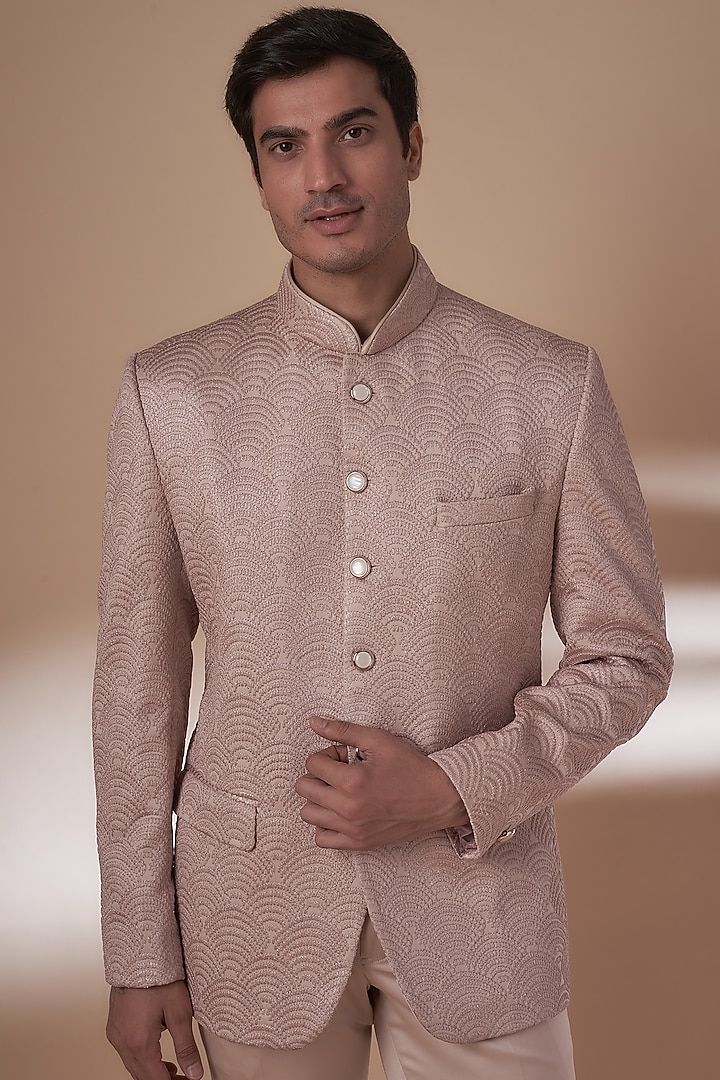 Pink Suiting Jodhpuri Set by Nero by Shaifali & Satya at Pernia's Pop Up Shop
