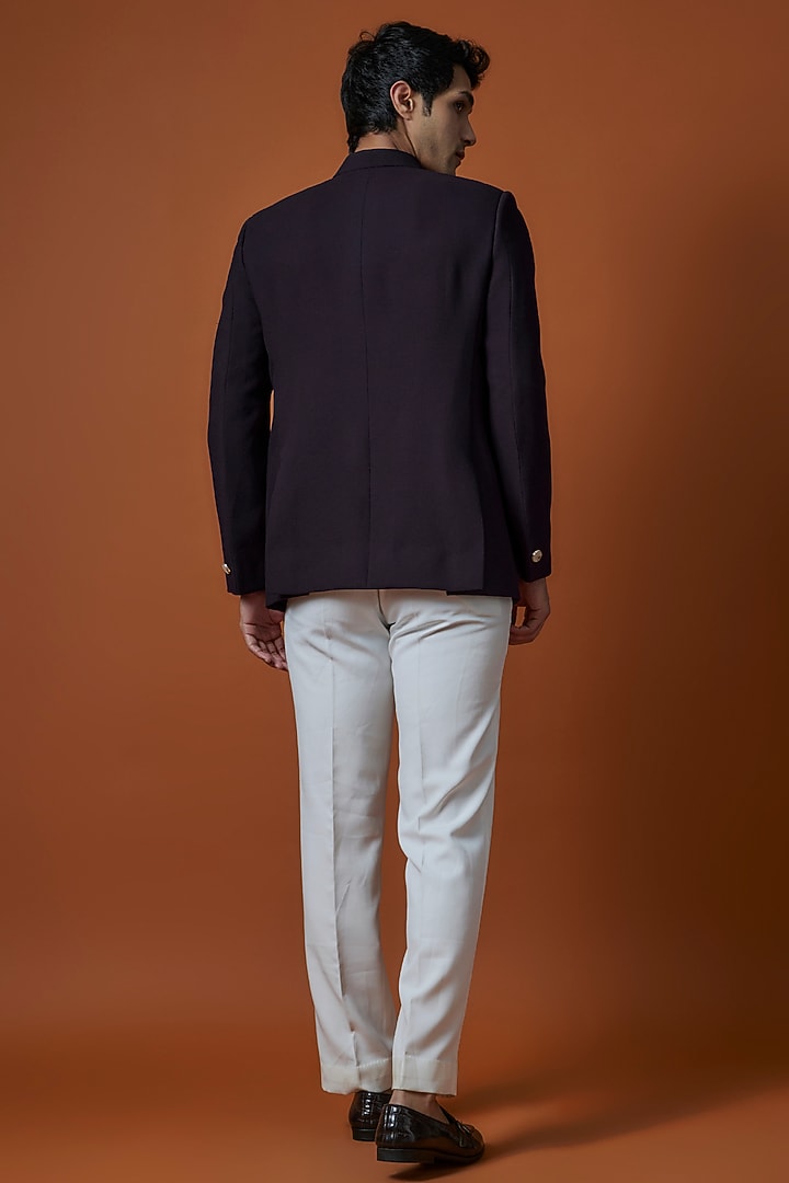 Wine Suiting Handwork Jodhpuri Set by Nero by Shaifali & Satya at Pernia's Pop Up Shop