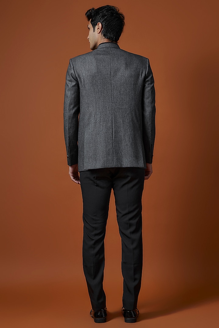 Grey Suiting Jodhpuri Set by Nero by Shaifali & Satya at Pernia's Pop Up Shop