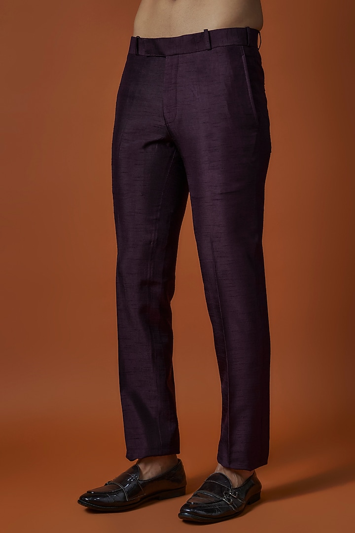 Wine Lucknowi Thread Work Open Wedding Indowestern Set by Nero by Shaifali & Satya at Pernia's Pop Up Shop