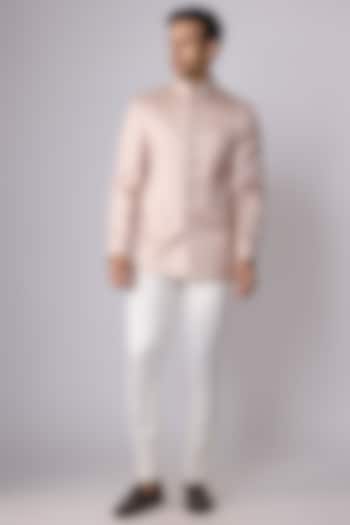 Pink Silk Cutdana Handwork Jodhpuri Set by Nero by Shaifali & Satya at Pernia's Pop Up Shop