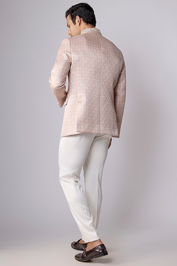 Pink Silk Cutdana Handwork Jodhpuri Set by Nero By Shaifali & Satya at Pernia's Pop Up Shop