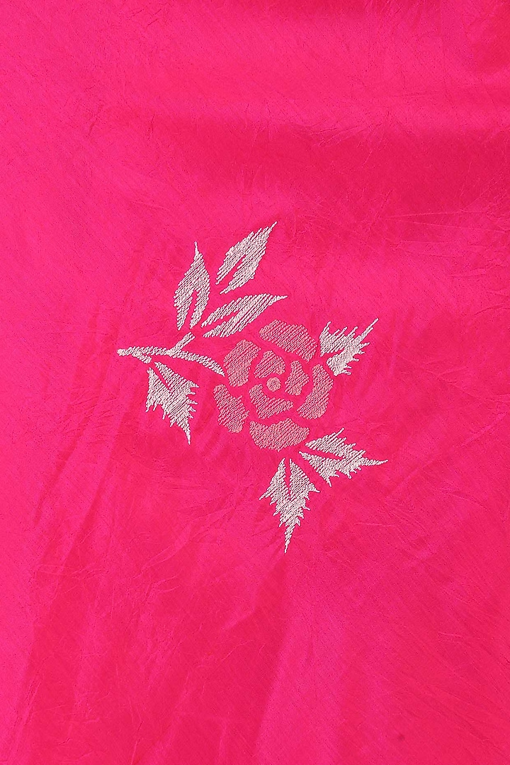 Pink rose bush crushed kalidaar set with tassel scarf available only at Pernia's Pop Up Shop.