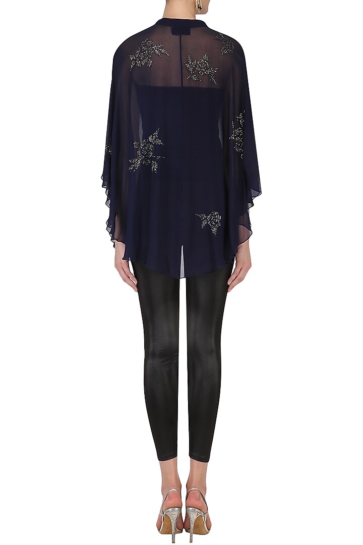Indigo beaded rose bush cape available only at Pernia's Pop Up Shop.