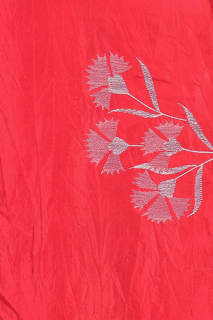 Red traced carnations zipper shirt dress available only at Pernia's Pop Up Shop.