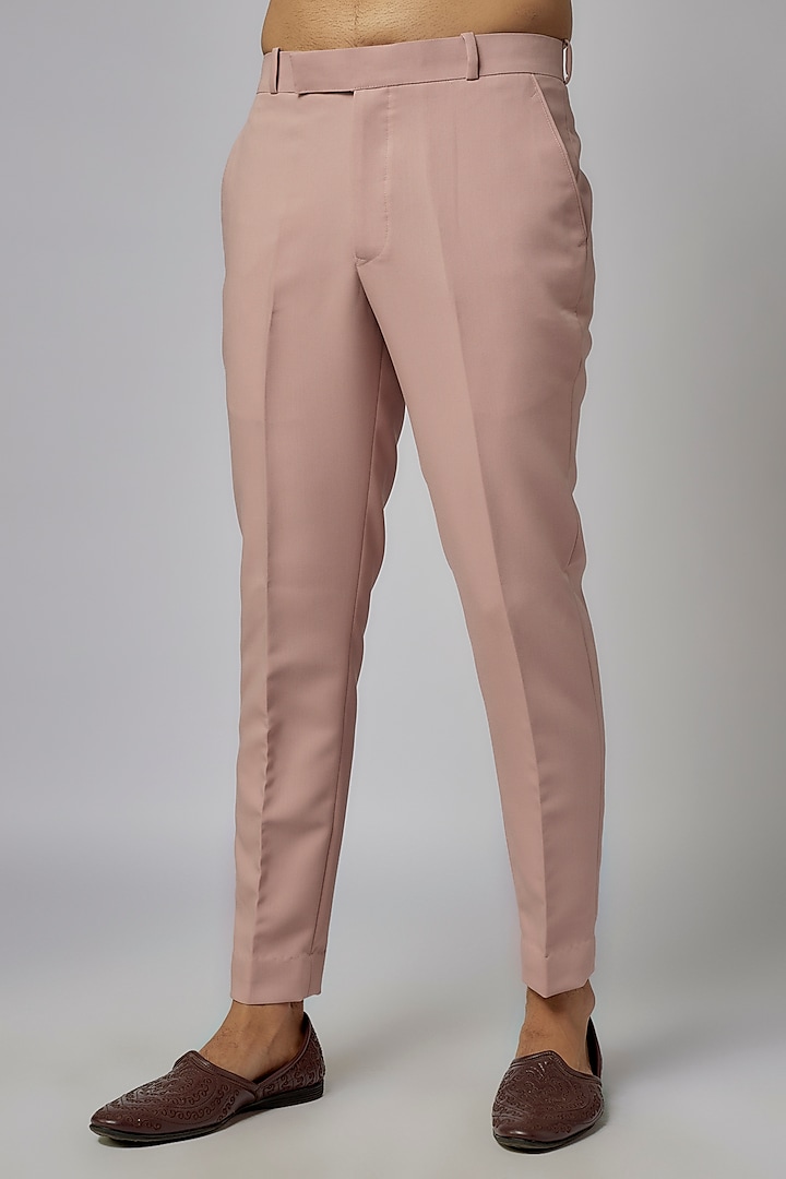 Pastel Pink Suiting Fabric Mirror Embroidered Wedding Indowestern Set by Nero by Shaifali & Satya at Pernia's Pop Up Shop