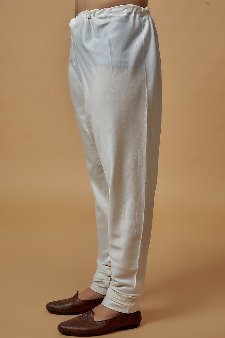 White Silk Embroidered Groom Sherwani Set by Nero by Shaifali & Satya at Pernia's Pop Up Shop