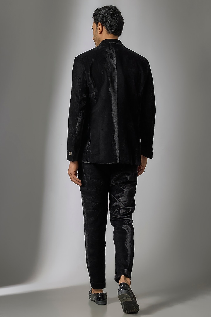 Black Velvet Jodhpuri Set by Nero by Shaifali & Satya at Pernia's Pop Up Shop