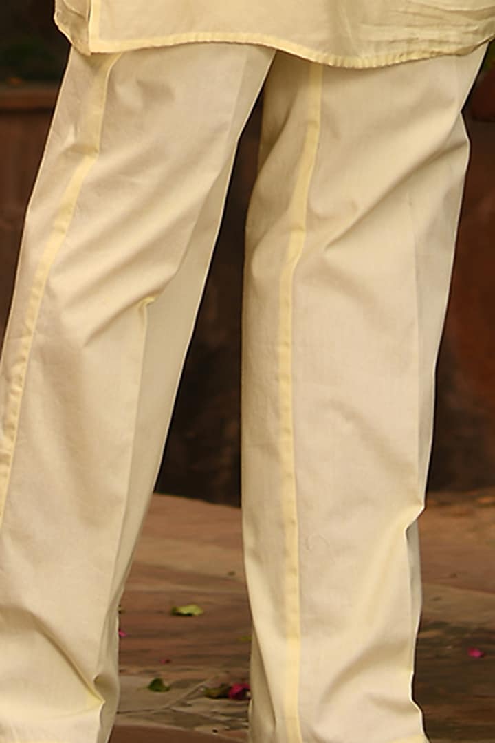 Butter Yellow Floral Printed Nehru Jacket With Kurta Set by Neha Chopra Tandon Men at Pernia's Pop Up Shop