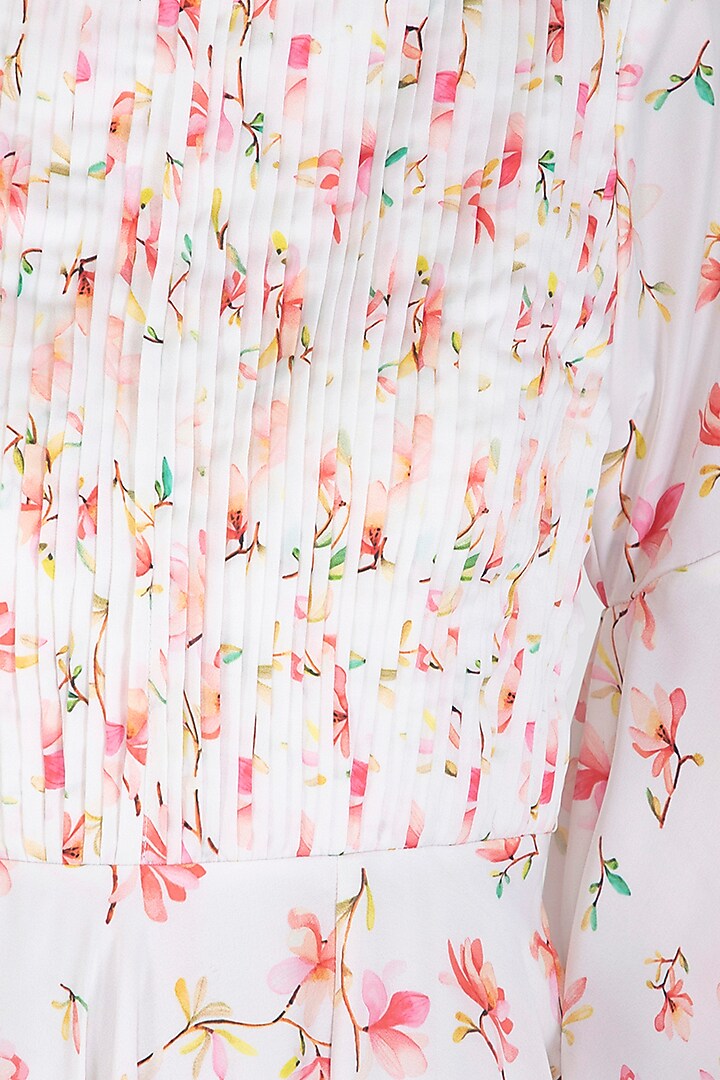 White Embroidered Printed Backless Party Wear Anarkali Set by Neha Chopra Tandon at Pernia's Pop Up Shop