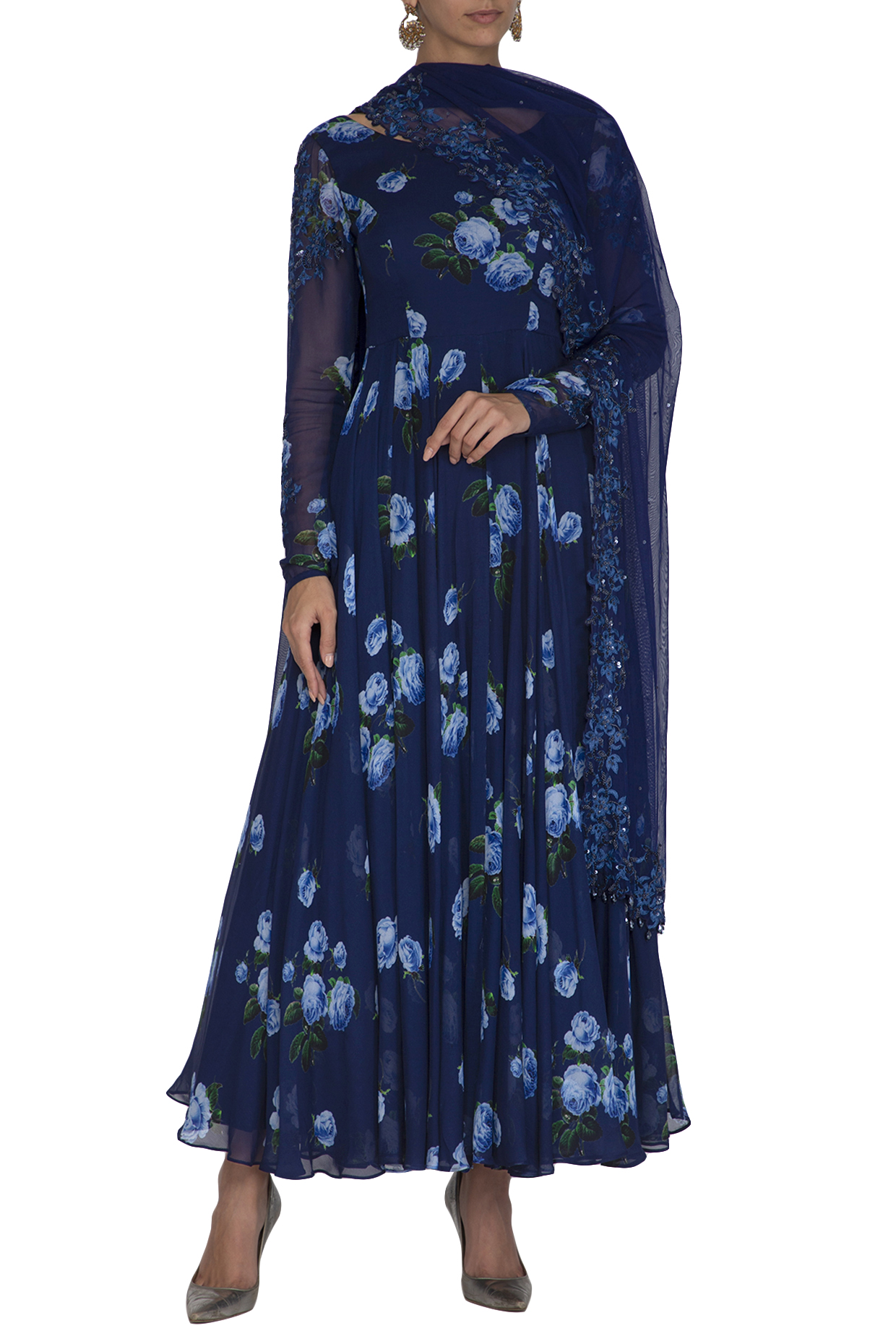 dark blue anarkali