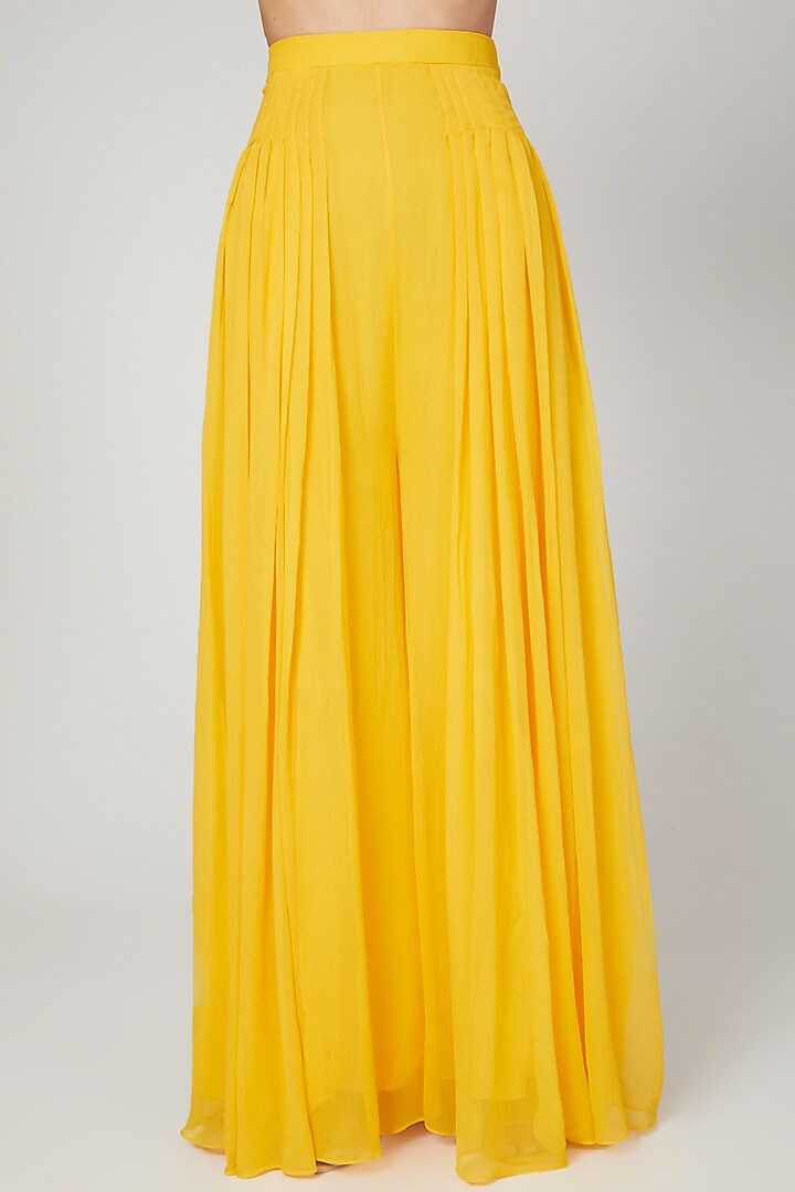 Mango Yellow Georgette Party Wear Sharara Set by Neha Chopra Tandon at Pernia's Pop Up Shop