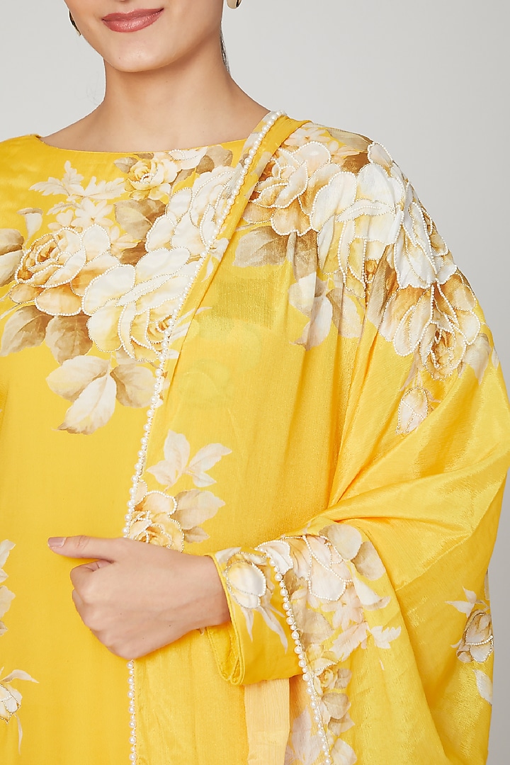 Mango Yellow Georgette Party Wear Sharara Set by Neha Chopra Tandon at Pernia's Pop Up Shop