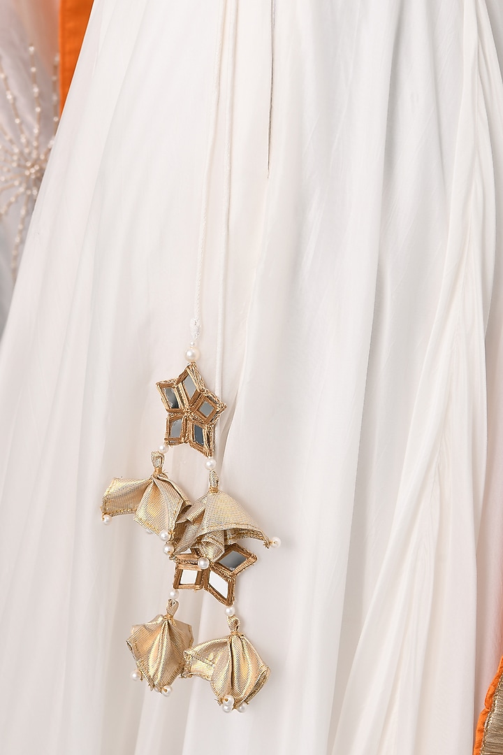 Ivory Wedding Lehenga Set With Gold Finishing by Neha Chopra Tandon at Pernia's Pop Up Shop