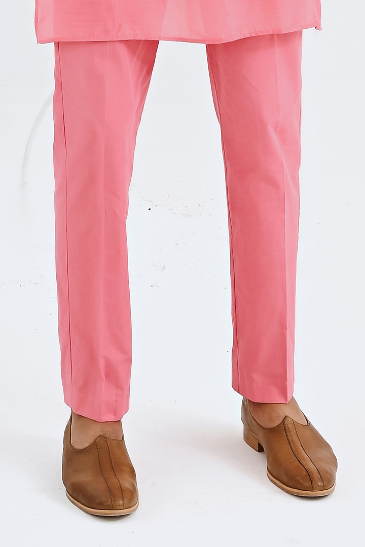 Coral Mirror Embroidered Kurta Set by Neha Chopra Tandon Men at Pernia's Pop Up Shop