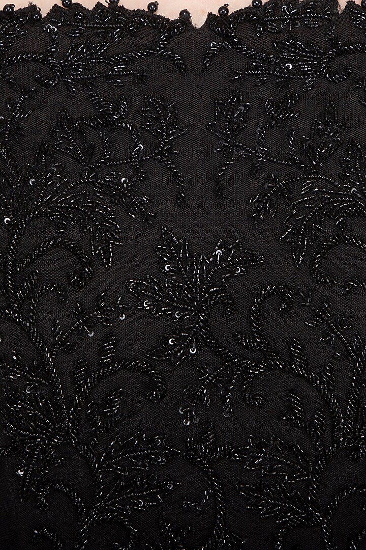 Black Embroidered Party Wear Anarkali Set by Neha Chopra Tandon at Pernia's Pop Up Shop
