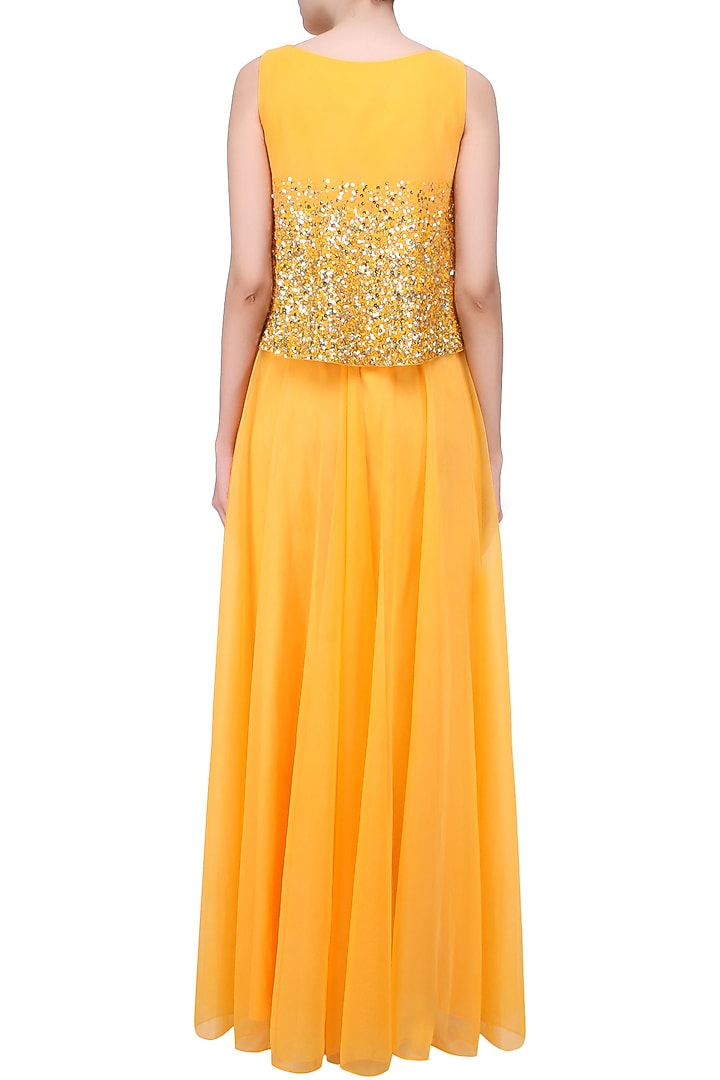 Mango pearls and sequins embroidered short tunic and sharara pants set available only at Pernia's Pop Up Shop.