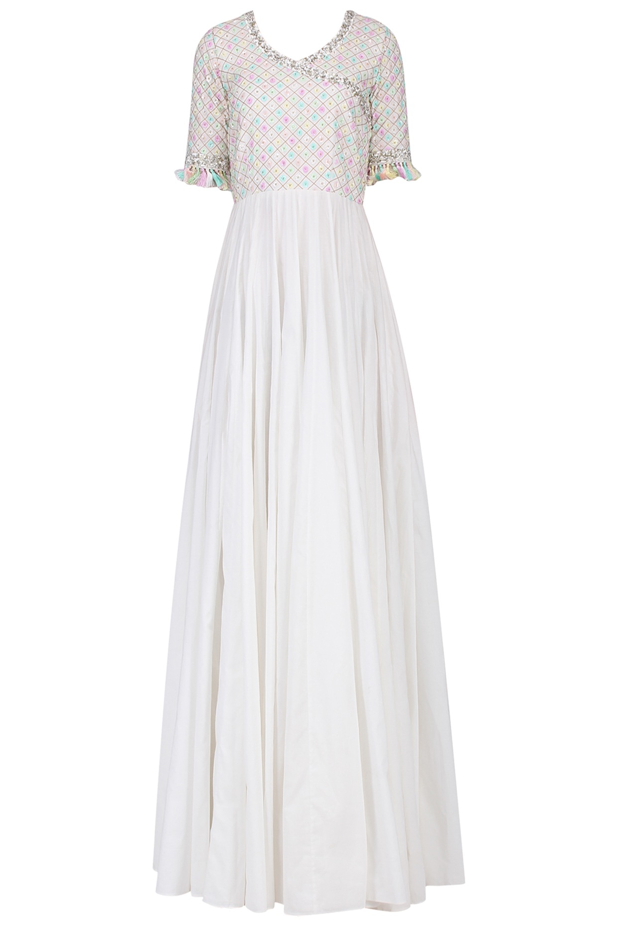 white angrakha dress