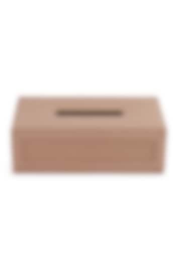 Nude Pink Vegan Leather Interlaced Tissue Box by NADORA