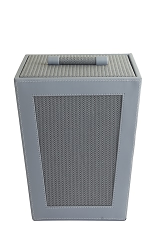Grey Vegan Leather Braided Dustbin by NADORA