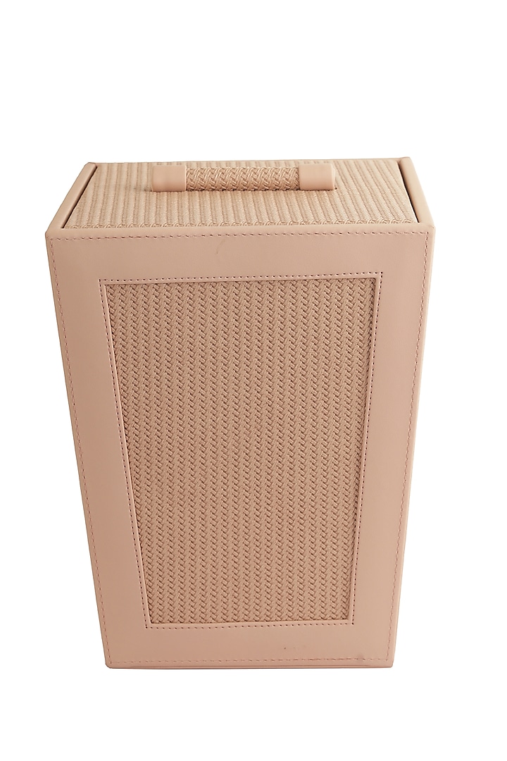 Nude Pink Vegan Leather Braided Dustbin by NADORA