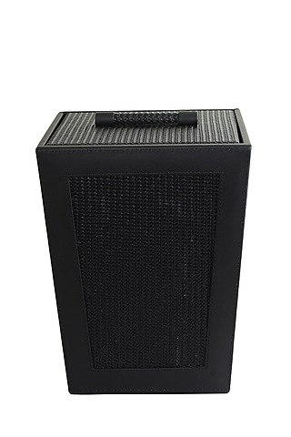 Black Vegan Leather Braided Dustbin by NADORA