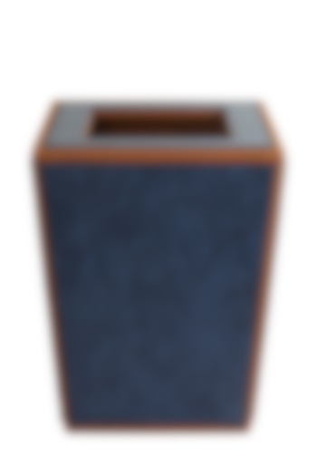 Blue & Tan Vegan Leather Dustbin by NADORA