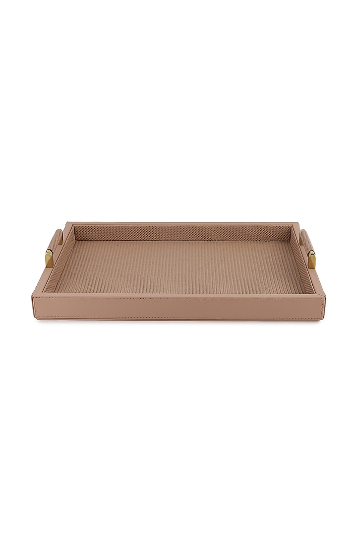 Nude Pink Vegan Leather Braided Tray by NADORA
